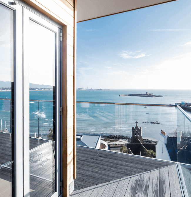 Luxury balcony with sea views